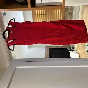 Red and hot pink dress